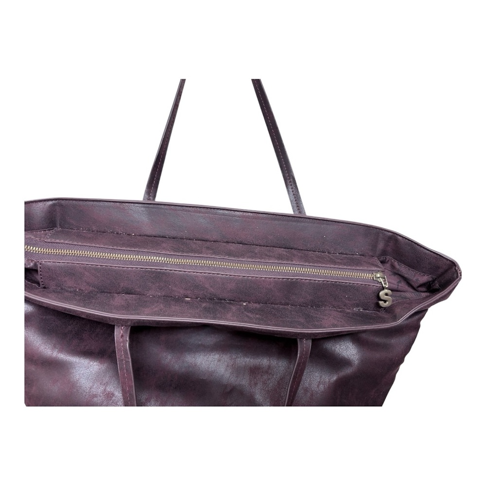 Desigual Bols Bold Sicilia Zipper Large Tote Bag In Burgundy - Picture 6 of 8